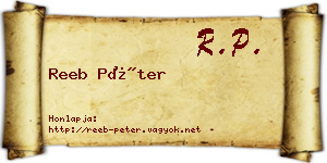 Reeb Péter névjegykártya
